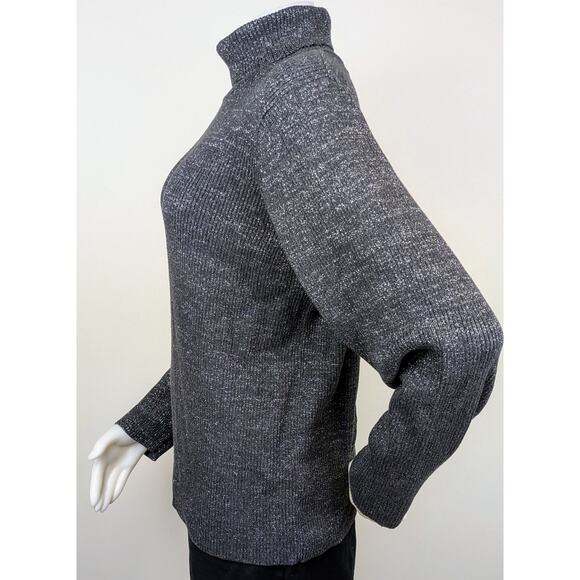Jeanne Pierre Woman Turtleneck Sweater 2X Dark Gray Silver Sparkle Holiday - Picture 5 of 8